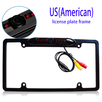 Car License Plate Frame Number plate Holder Rear View Backup Camera 8 IR Night Vision US License Plate Frame CMOS Black