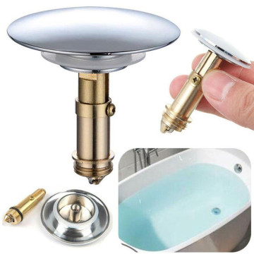 66mm Basin Pop-up Drain Push Button Copper Bounce Core Plug Shower Floor Drain Hair Catcher Basin Bathroom Faucet Accessories