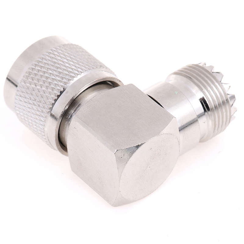 1pc UHF SO-239 Female To UHF PL-259 Male Right Angle 90 Degree RF Connector High Quality