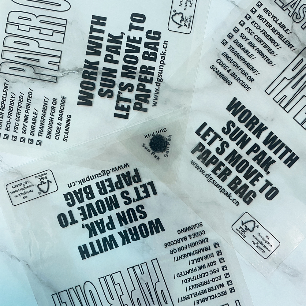 clear paper pouch