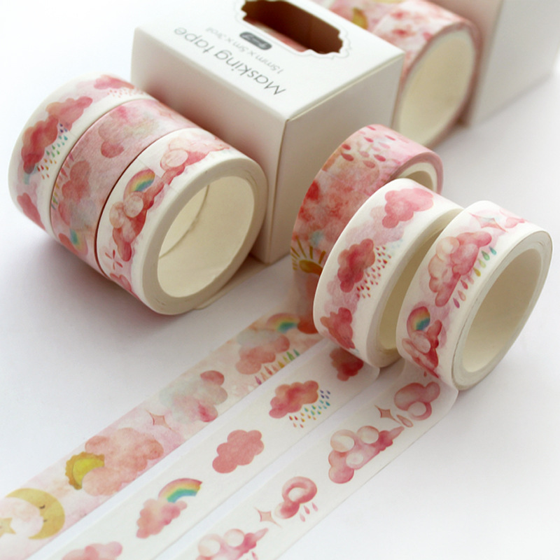 3 pcs/pack weather Rainbow Washi Tape set Adhesive Tape DIY Scrapbooking Sticker Label Japanese Masking tape