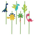 Dino Party Supplies Dinosaur Balloons Paper Straws Disposable Tableware Set Kids Boy Birthday Party Decoration Jungle Party