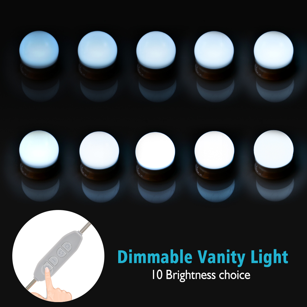 30 Kind of Brightness LED Makeup Mirror Light Bulb Hollywood Vanity Light Strip Wall Lamp Desktop Table Dressing Room Bathroom