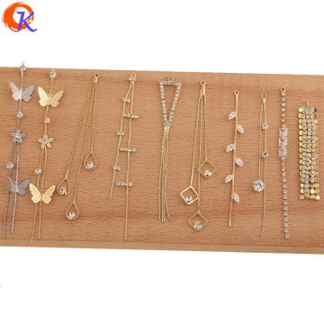Cordial Design 50Pcs Jewelry Accessories/Rhinestone Claw Chain/CZ Earrings Connectors/DIY/Hand Made/Jewelry Findings Component