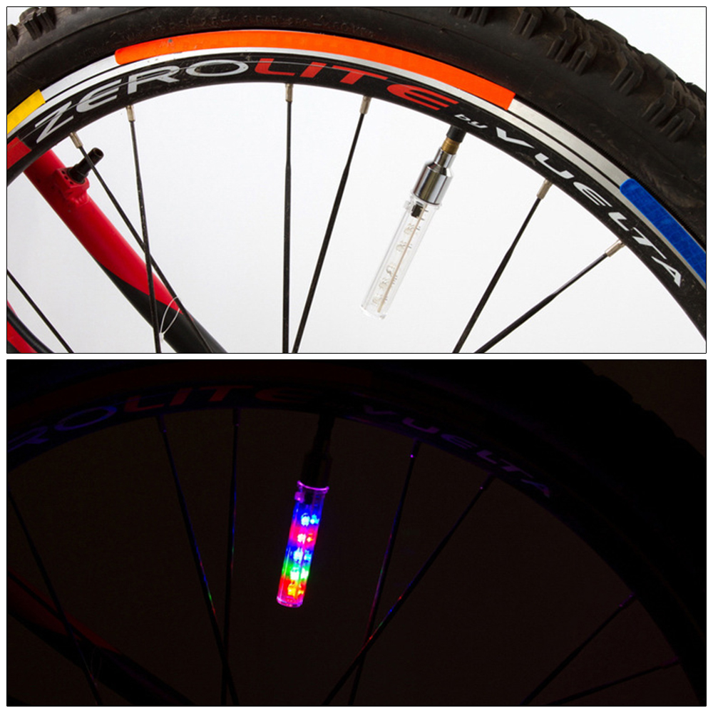 Bicycle Nozzle Light LED Wheel Bike Valve Light Decorative Tire Valve Cap Light Bicycle Nozzle Light Bike Valve
