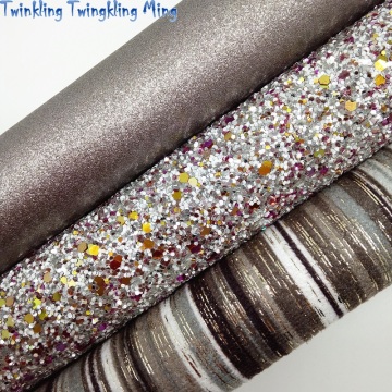 Mixed Chunky Glitter Leather, Shimmer Glitter Fabric, Metallic Fabric Sheets For Bow A4 21x29CM Twinkling Ming KM074