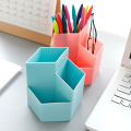 Multi-function 3-Grid Desktop Pen Holder Office School Pencil Storage Case Plastic Desk Brush Stand Box Makeup Sundries Organize