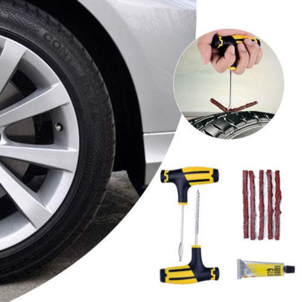 1 Set Professional Car Tire Repair Kit Car Bike Tubeless Tire Tyre Puncture Plug Repair Kit Tool Car Accessories
