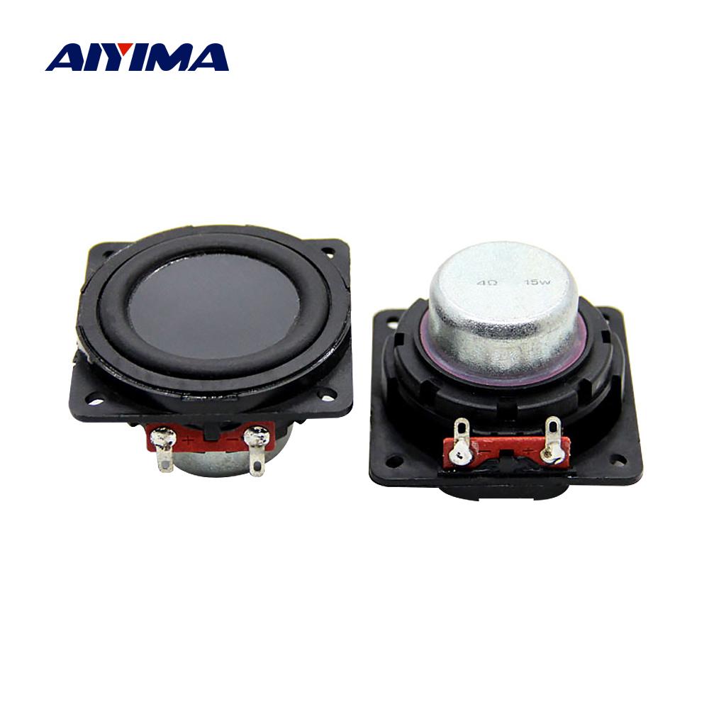 AIYIMA 2Pcs 2 Inch Bass Audio Apeaker Driver 53mm 4 Ohm 15W Multimedia Woofer Loudspeaker Mini Sound Amplifier Music Speaker