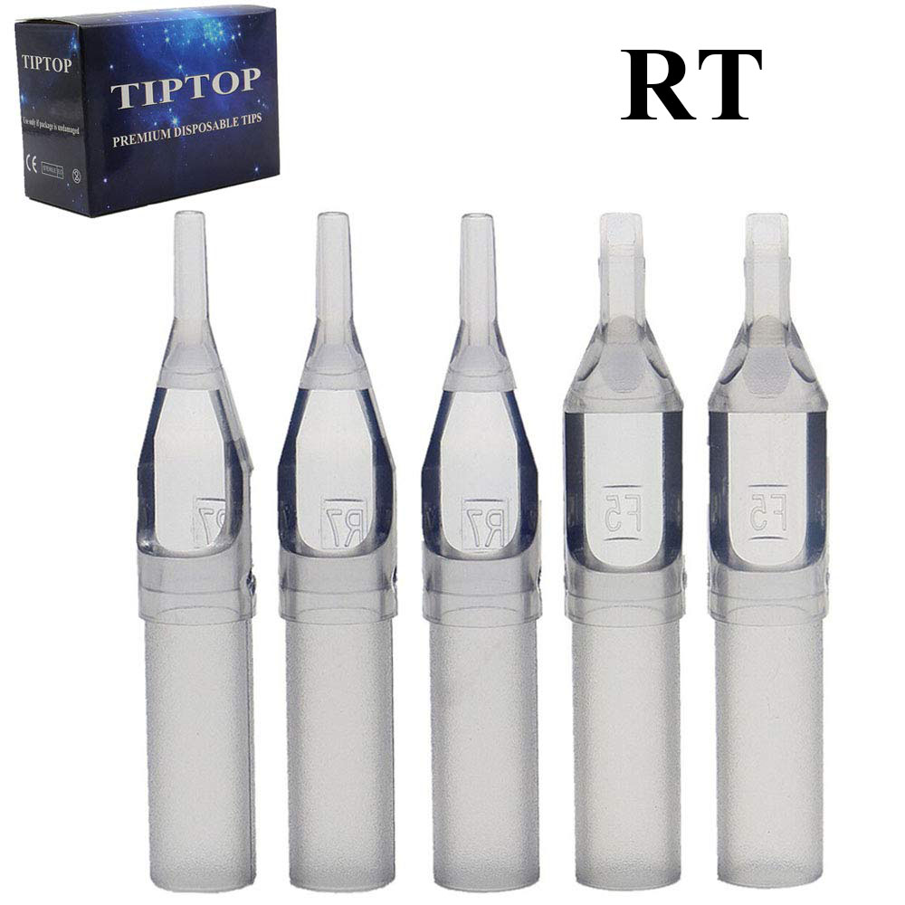 100pcs Assorted Disposable 3/5/7/9/11/14/18RT Round Size Gray Tattoo Tips for RL Plastic Tattoo Needles Sterilize Tip