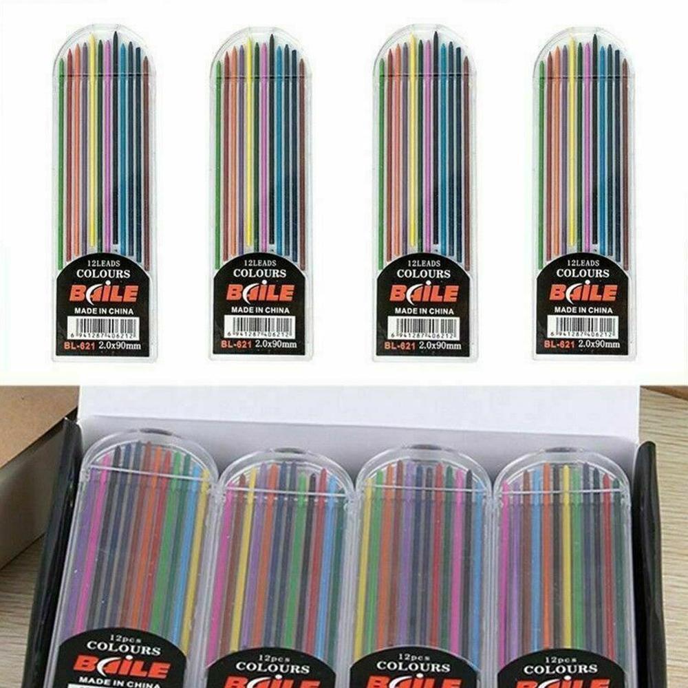 1 Box Color Refill Pencil Lead Pencil Lead 2mm Automatic Pencil Lead Writing Lubrication Office Student Supplies Stationery