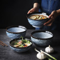 Japanese Style Ceramic Rice Bowl Ramen Bowl Salad Noodle Soup Bowl Restaurant Steak Plate Kitchen Tableware Home Decoration