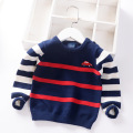 20 New Autumn Winter Kids Boys Pullover Sweater Single Embroidery Car Top Children Striped Sweater Baby Knit Clothes 1-6Y