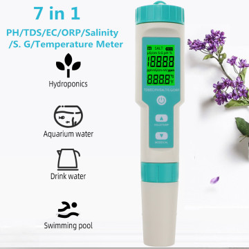 Digital 7 in 1 PH/TDS/EC/ORP/Salinity /S. G/Temperature Meter Water Quality Monitor Tester Drinking Water Aquariums PH Meter