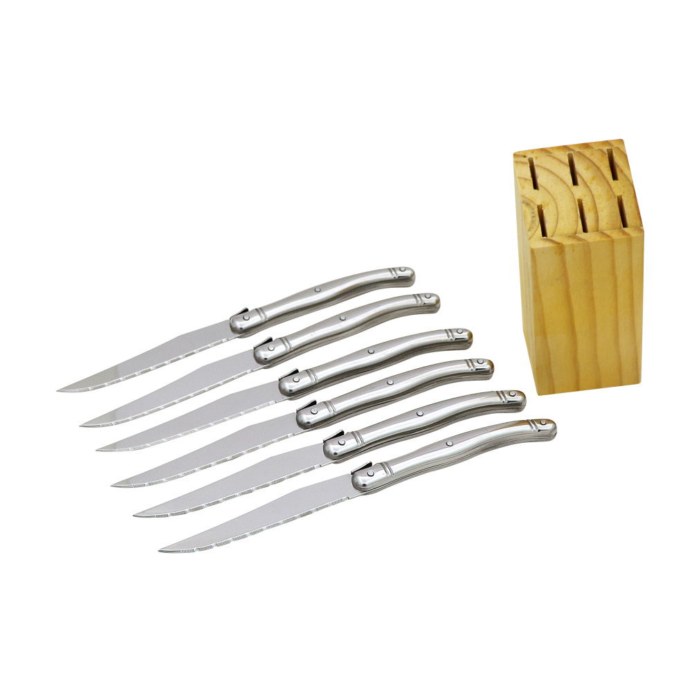 7pcs Stainless Steel Steak Knife Set Laguiole Dinnerware Restaurant Bar Kitchen Tableware Set Cutlery Dinner Knives