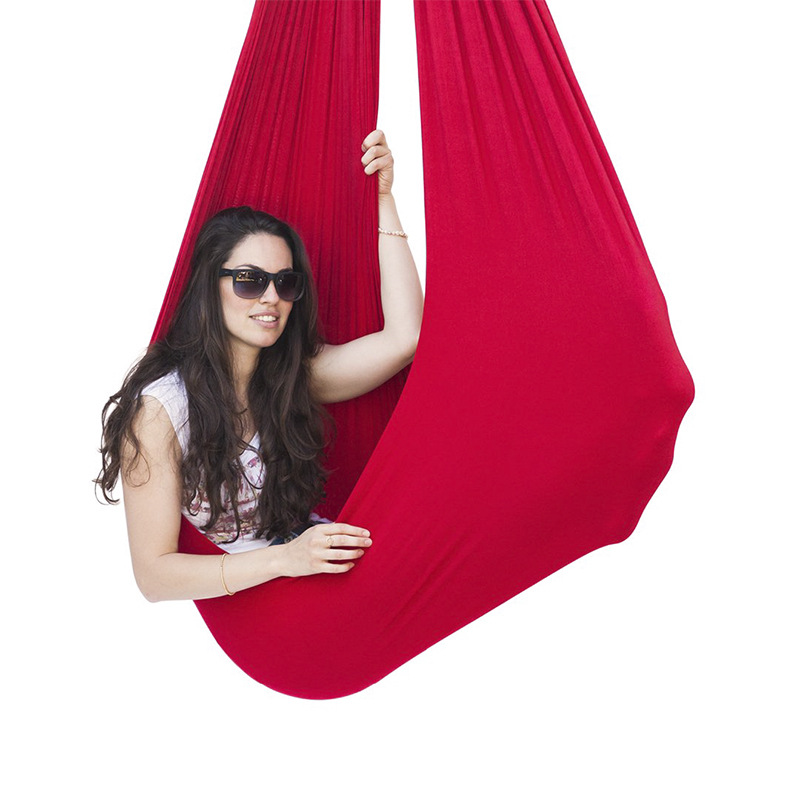 Kids adult Cotton Swing Hammock 2.8m Durable Elastic Aerial Yoga Hammock Soft Elastic Parcel Steady Seat Swing