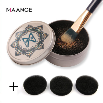 MAANGE Makeup Brush Cleaner Sponge Remover Color Off Make up Brushes Cleaning Mat Box Powder Brush Washing Cosmetic Clean Kits