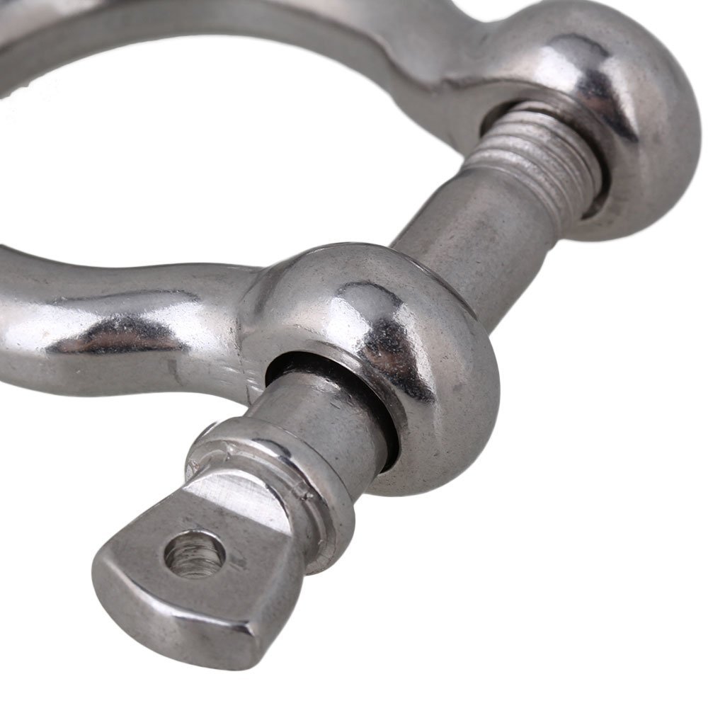 304 Stainless Steel European Style M8 Anchor Shackle Bow Rigging with Pin Clevis Ring Pack of 2