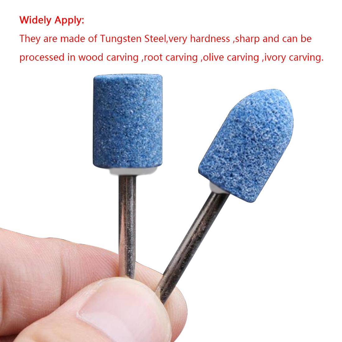 10pc Blue Abrasive Mounted Stone Set Multi Tool Grinding Burr Wheel 1/8 Shank For Dremel 4000 3000 Dremel Rotary Tools