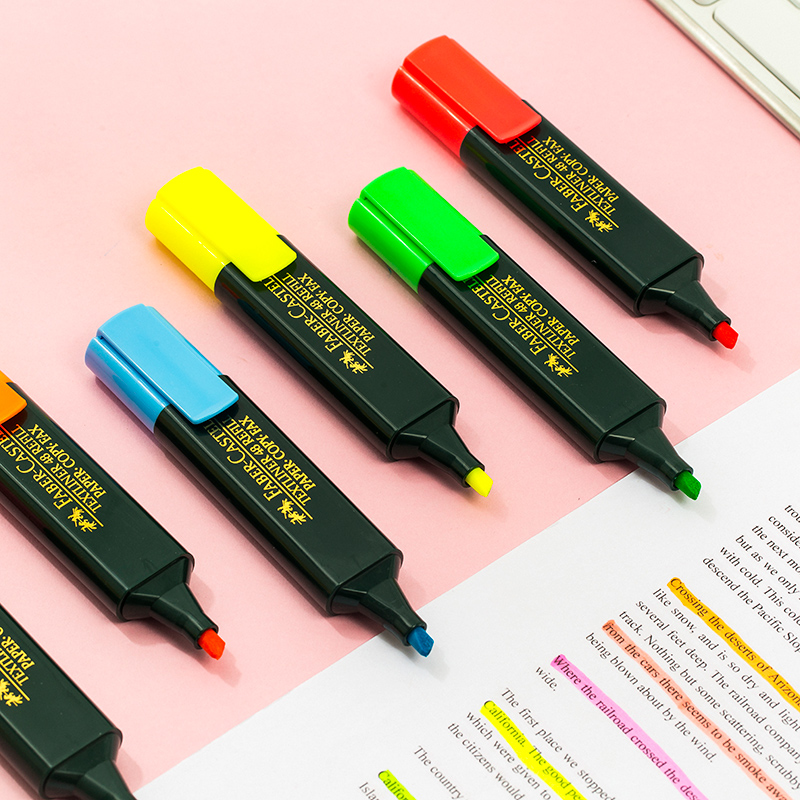 Faber Castell Textliner Highlighters Marker Pen Scrapbooking Oblique Felt Tip Color Pen Fluorescent Markers School Art Supplies