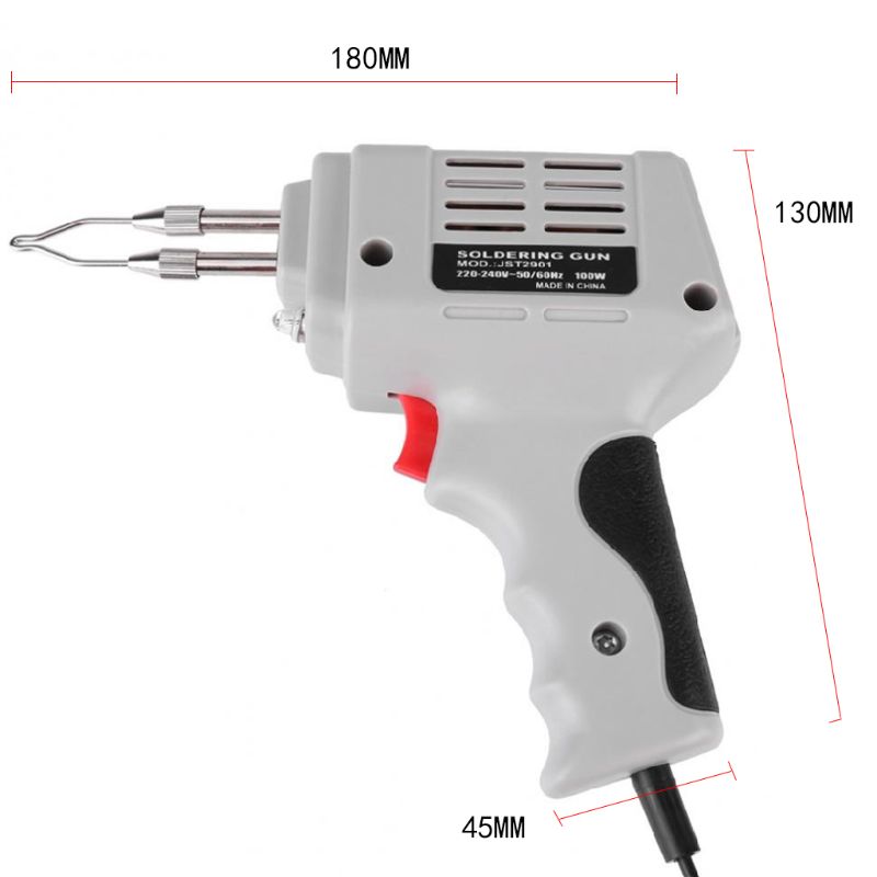 220-240V 100W Electric Soldering Iron Gun Hand Welding Tool Hot Air Heat Repair Kit With Solder Wire EU Plug