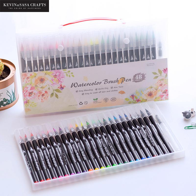24Colors/48Colors Watercolour Brush Pen Stationery Art Suppliers Watercolor Paint Artist Presented By Kevin&sasa Crafts