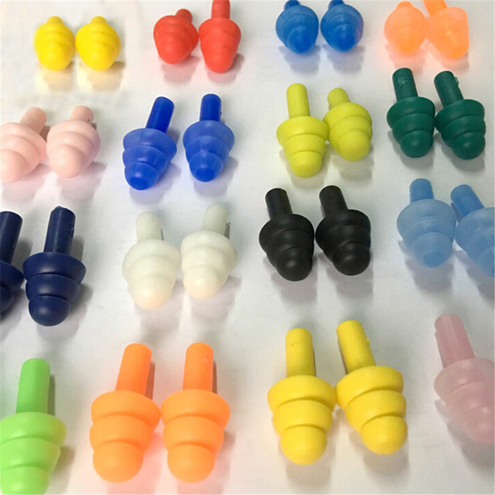 1/10 Pairs Waterproof Swimming Silicone Swim Earplugs for Adult Swimmers Children Diving Soft Anti-Noise Ear Plug