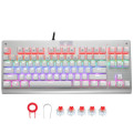 Z-77 87 key mechanical keyboard LED multicolor backlit metal Outemu switch for professional games and typists (black, white)