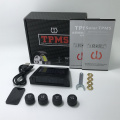 Car TPMS Tire Pressure/Temp Monitor USB Charge & Solar 4 External Sensors Adjustable LED Display 4BAR Auto Security Alarm System