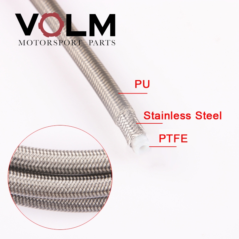 AN3 Motorcycle braided Stainless Steel nylon BRAKE LINE HOSE FLUID HYDRAULIC Precise hose Gas Oil Fuel Line Hose