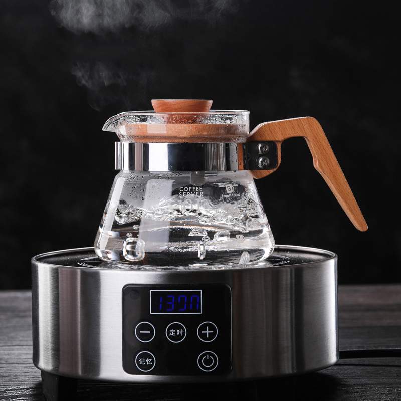 Portable Glass Turkish Coffee Pot Set Large Capacity Multipurpose Percolator Coffee Pot Tea Cup with Filter Kitchen Coffeeware