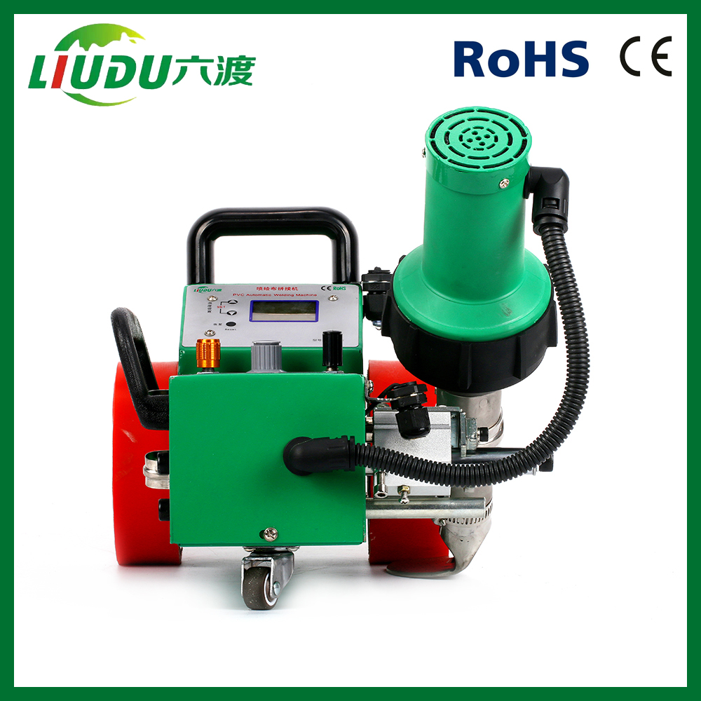 Hot selling banner welder /seaming PE, PVC and painting banners/hot air welding machine with one more heater