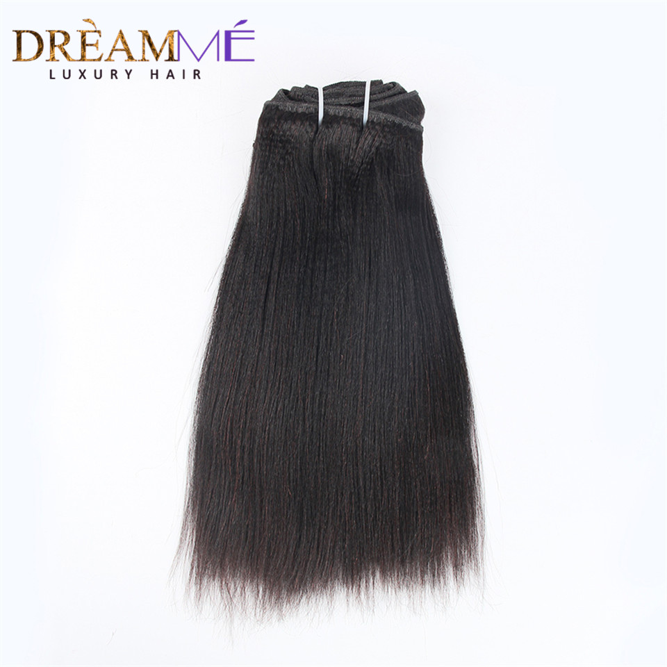 Brazilian Remy Yaki Straight Clip In Human Hair Extensions 120G 8Pcs/Set Natural Color Clip Ins Hair Extension Kinky Coarse Yaki