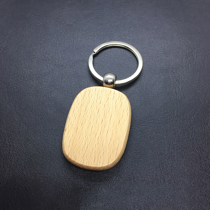 Blank Round Rectangle Wooden Key Chain DIY Promotion Wood keychains Key Tags Promotional Gifts Accessories porte clef llaveros