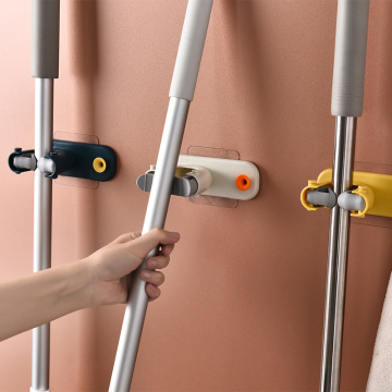 Mop Rack Bathroom Accessories Wall Mounted Shelf Organizer Hook Broom Holder Hanger Behind Doors/On Walls Kitchen Storage Tool