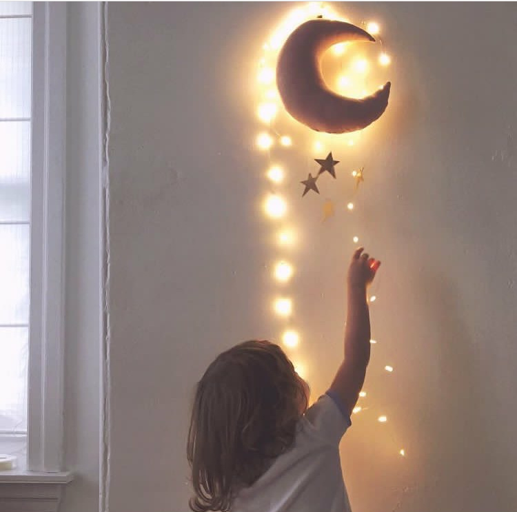Lovely Baby Mobile Cotton Moon And Star Tent Wall Hanging Decor Toys Nordic Style Nursery Decor Photo Props Kids Bedroom Decor