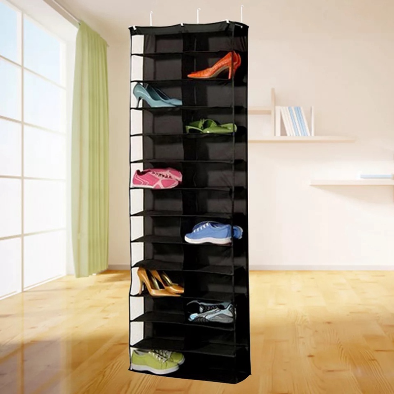 26 Nonwoven Shoes Organizer bag Storage bags Hook Waterproof PVC Shoes rack Bathroom debris Shelf Wardrobe underwear storage bag