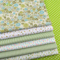 Bright Green Floral Series,Cotton Plain Thin Fabric,Patchwork Clothes For DIY Quilting & Sewing,Fat Quarters Material,50x50cm