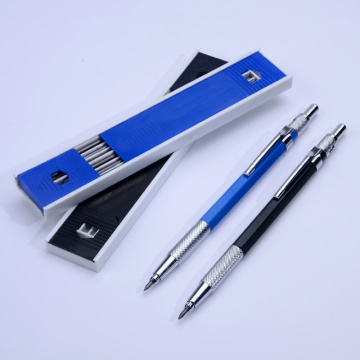 Metal Mechanical Pencils 2.0 mm 2B Lead Holder Drafting Drawing Pencil Set with 12 Pieces Leads Writing School Gifts Stationery