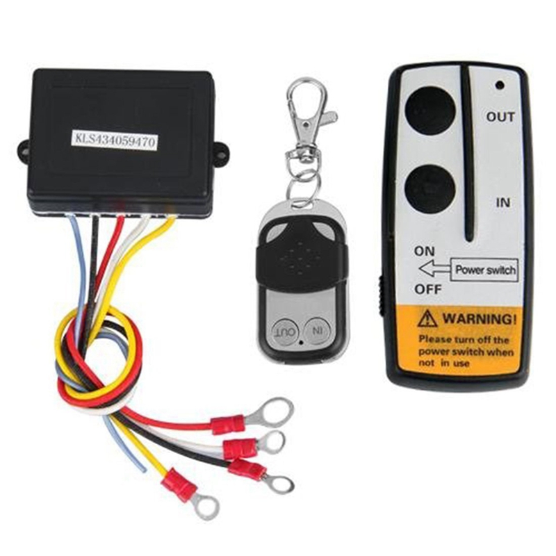 12V 50Ft Wireless Winch Remote Control Set Kit Switch Handset for Jeep Truck SUV ATV