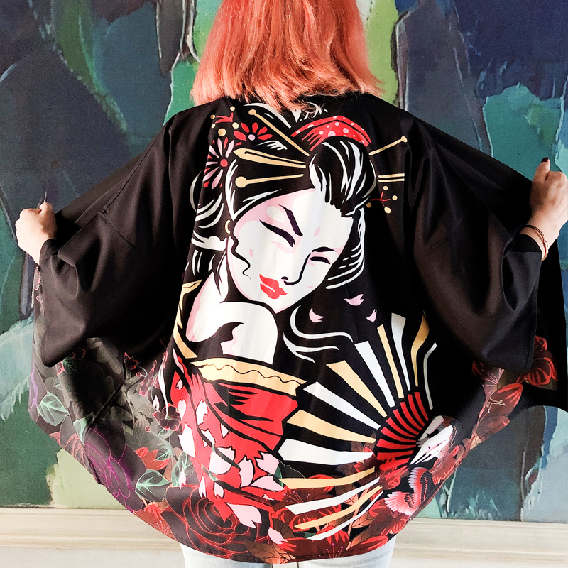 Kimono Women Yukata Haori Japanese Kimono Cardigan Yukata Female Japanese Streetwear Samurai Japan Clothing Cosplay FF20200