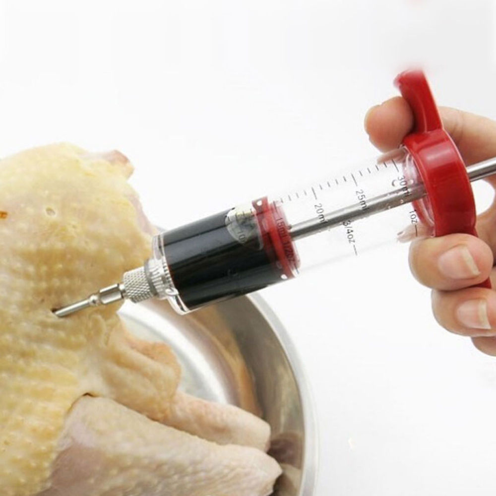 Top Selling BBQ Meat Syringe Marinade Injector Turkey Chicken Flavor Syringe Kitchen Cooking Syinge Accessories