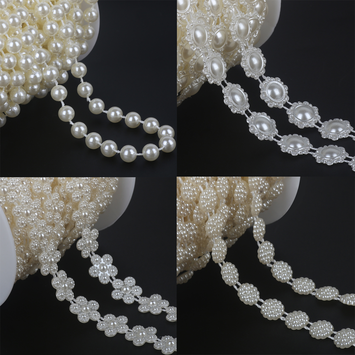 2-10Meters Fishing Line Artificial Pearls Beads Chain Flower For Wedding Decoration Bridal Bouquet Scrapbook Decoration