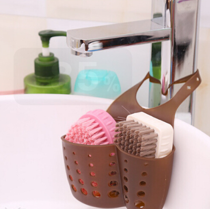 Creative Kitchen Bathroom Sink Suction Sponge Hanging Shelving Rack Dish Cloths Bags Drain Faucet Storage Baskets Cleaning Toolc