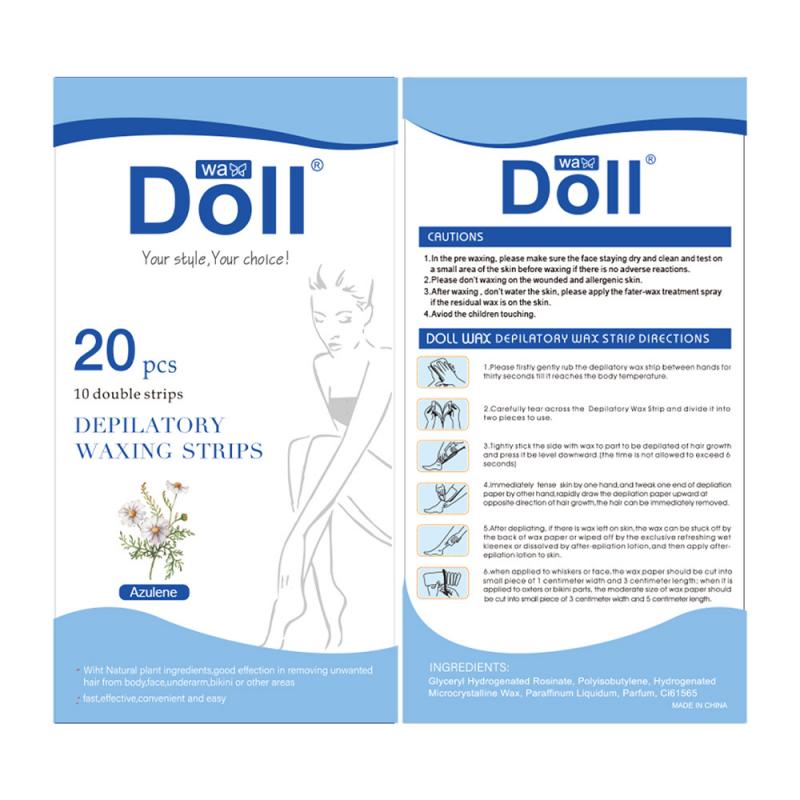 20pcs Professional Hair Removal Wax Strips Papers Double Sided Depilation Uprooted Silky For Face Lip Hair Eyebrow Leg Arm Body