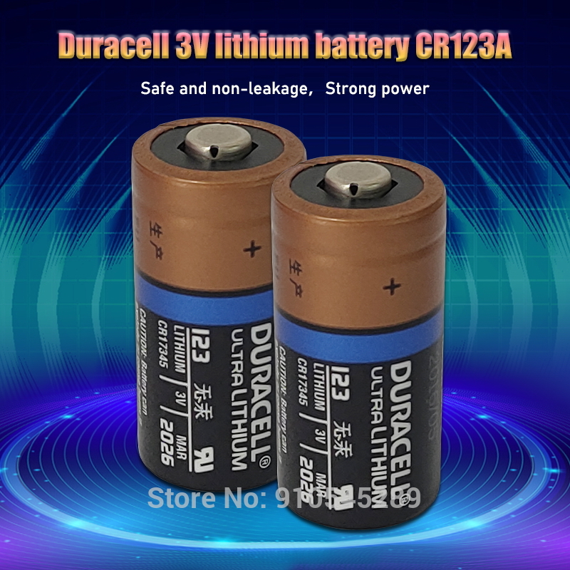 2PC NEW Original DURACELL Lithium battery 3v 1550mah CR123 CR 123A CR17345 16340 cr123a dry primary battery for camera meter