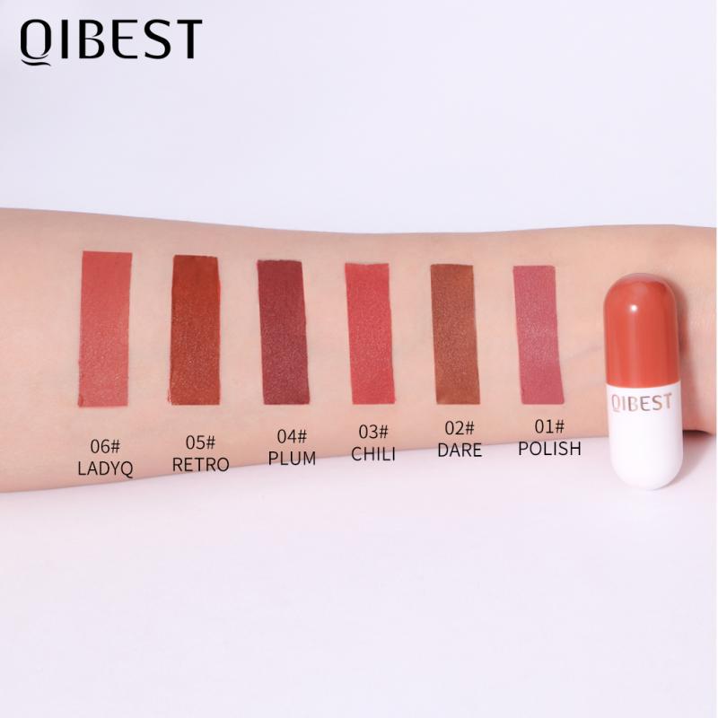 NEW QIBEST 3/6pcs/set Cute Mini Capsule Lipstick Long Lasting Waterproof Lipstick Velvet Matte Moisturizing Lipstick TSLM1