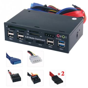 5.25inch USB 3.0 Hub Internal Media Dashboard Accessories PC Optical Drive All In 1 Card Reader Computer ESATA Audio Front Panel
