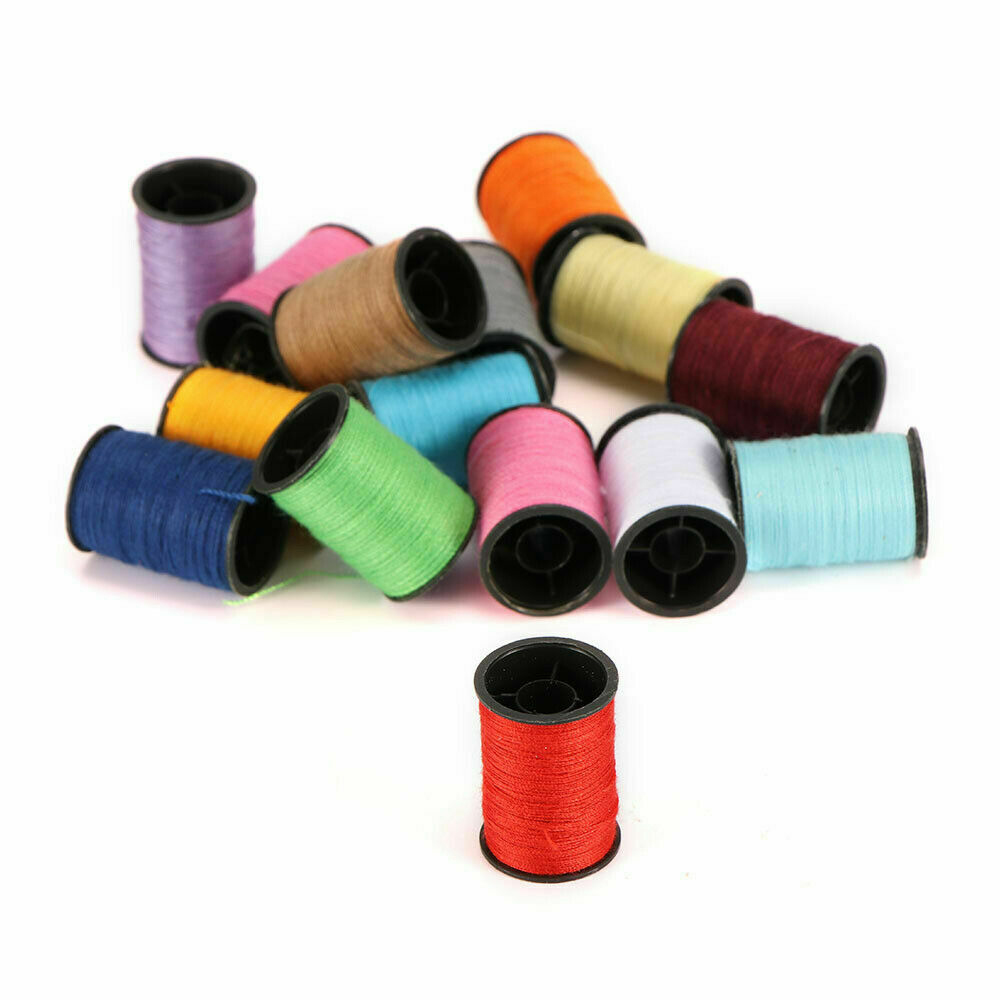 64 Rolls Sewing Machine Line Thread Spool Set Bobbin Cotton Reel Needle Tape Kit Sewing Machine Line Kit Metal And Plastic