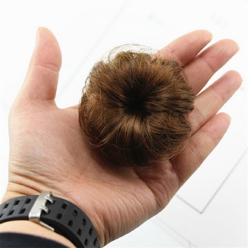 Fashion Newest Girl Natrual Bun Wigs Synthetic Hair Roller Hairpieces Clip-In Chignons Bun Hair Chignon headwear baby Hair clip